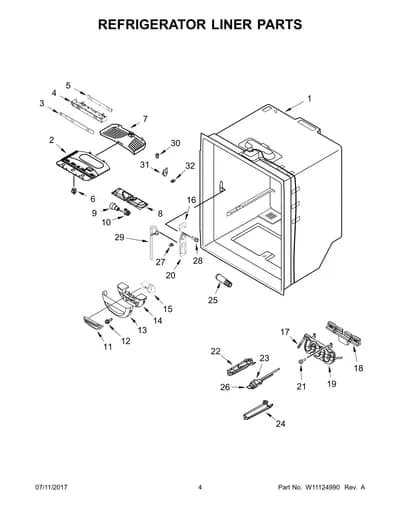 REFRIGERATOR LINER PARTS