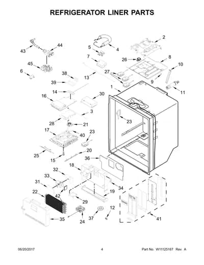 REFRIGERATOR LINER PARTS