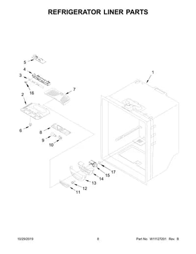 REFRIGERATOR LINER PARTS