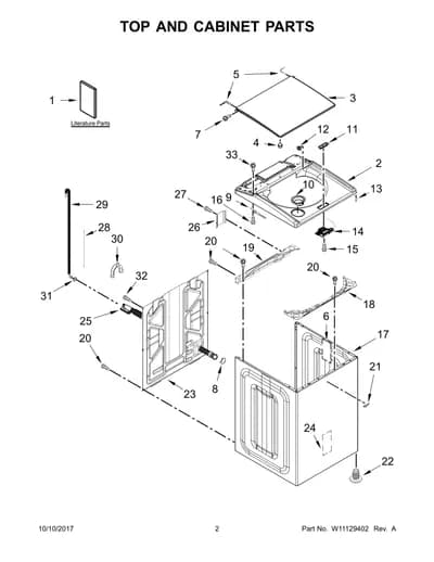 TOP AND CABINET PARTS
