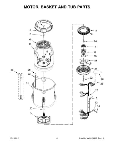 MOTOR, BASKET AND TUB PARTS