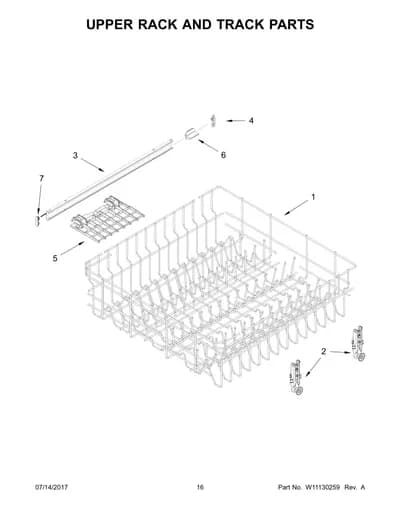 UPPER RACK AND TRACK PARTS