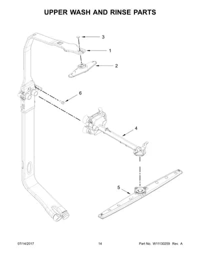 UPPER WASH AND RINSE PARTS