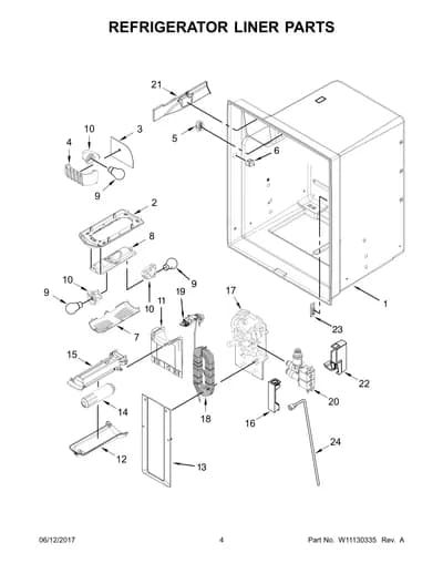 REFRIGERATOR LINER PARTS