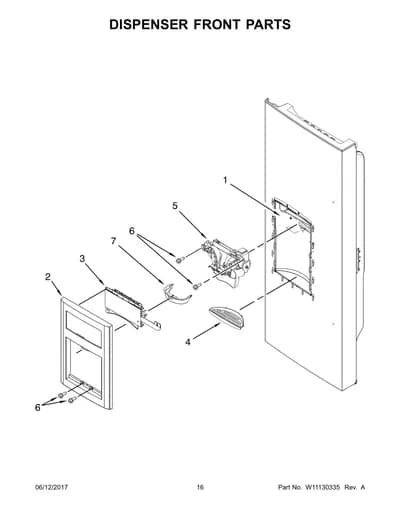 DISPENSER FRONT PARTS
