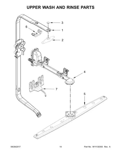 UPPER WASH AND RINSE PARTS