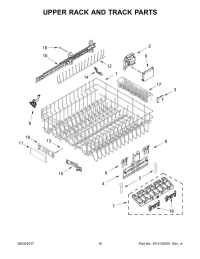 UPPER RACK AND TRACK PARTS