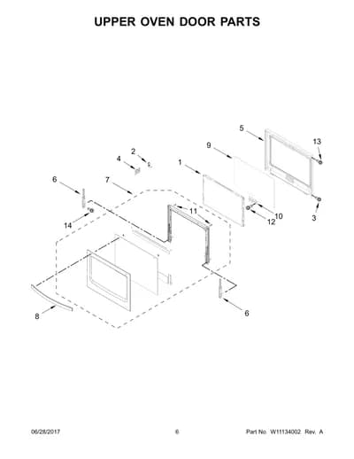 UPPER OVEN DOOR PARTS