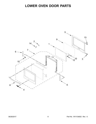 LOWER OVEN DOOR PARTS