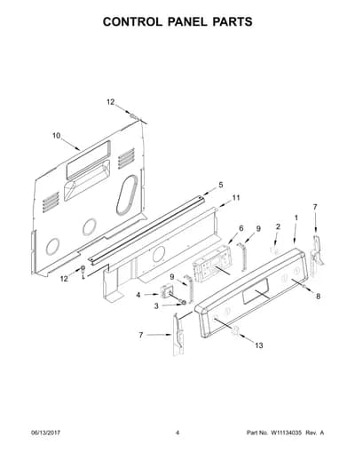 CONTROL PANEL PARTS