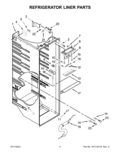REFRIGERATOR LINER PARTS