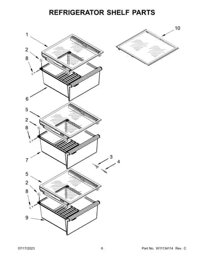 REFRIGERATOR SHELF PARTS
