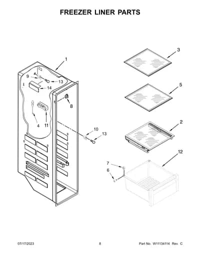 FREEZER LINER PARTS