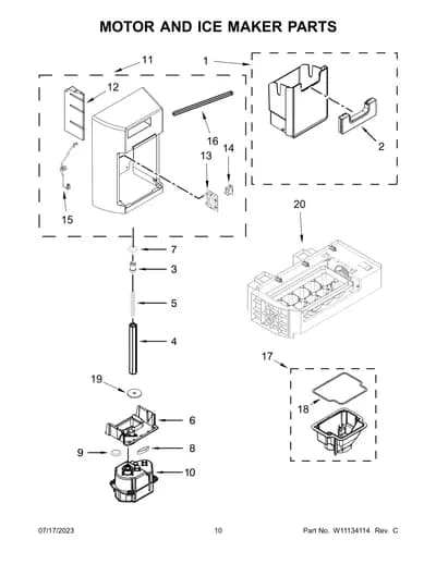 MOTOR AND ICE MAKER PARTS