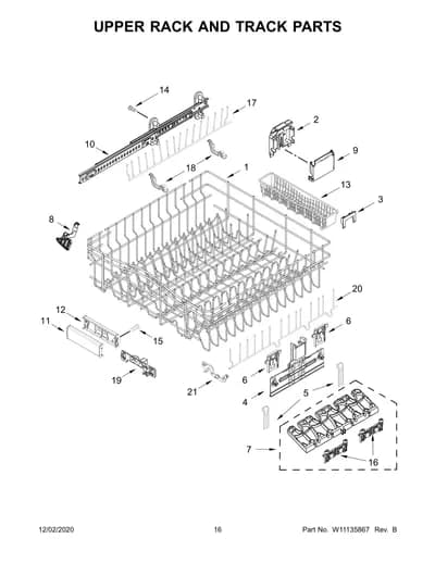 UPPER RACK AND TRACK PARTS