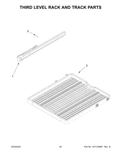 THIRD LEVEL RACK AND TRACK PARTS