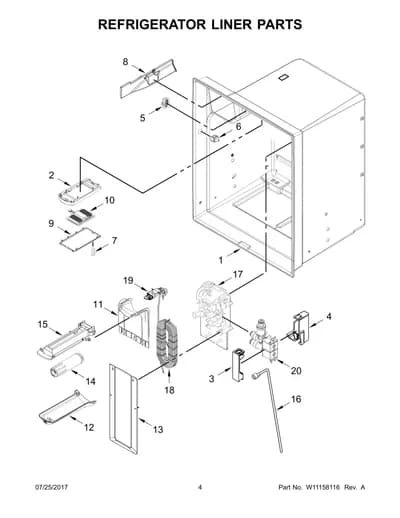REFRIGERATOR LINER PARTS