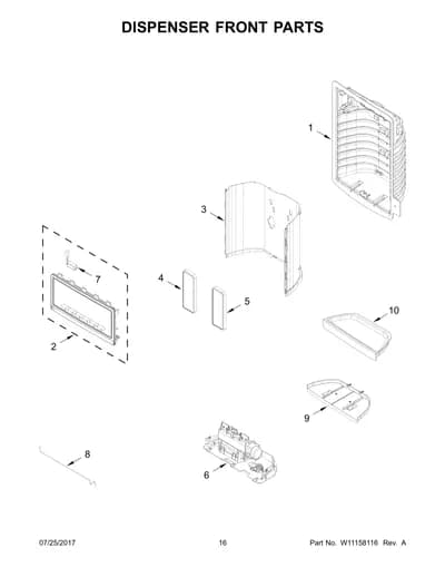 DISPENSER FRONT PARTS