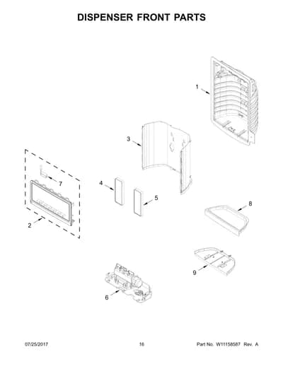 DISPENSER FRONT PARTS