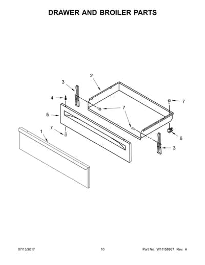 DRAWER AND BROILER PARTS