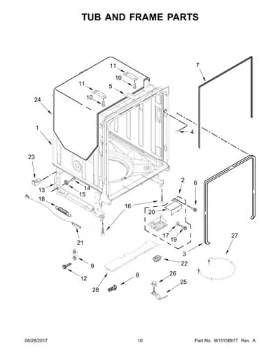 TUB AND FRAME PARTS