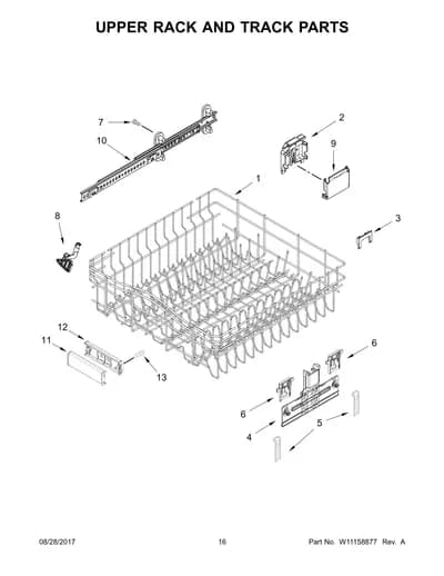UPPER RACK AND TRACK PARTS