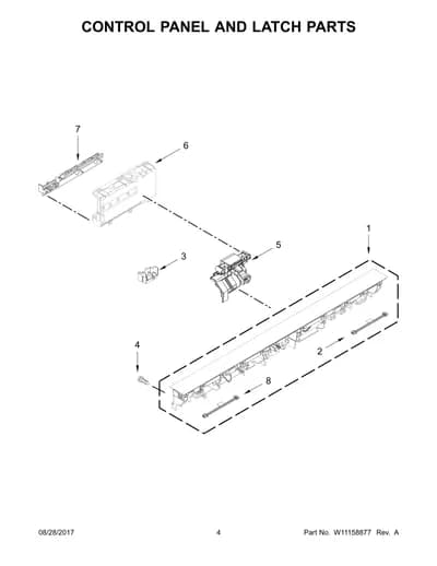 CONTROL PANEL AND LATCH PARTS