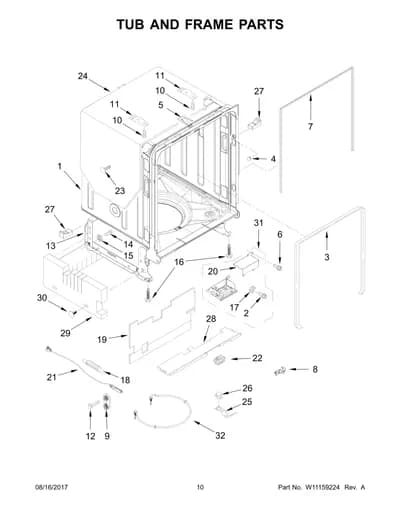 TUB AND FRAME PARTS