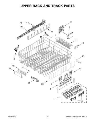 UPPER RACK AND TRACK PARTS