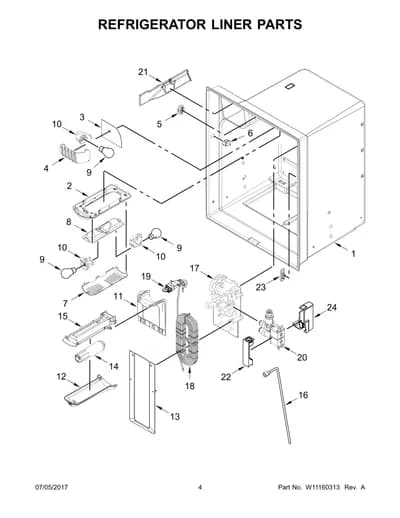 REFRIGERATOR LINER PARTS