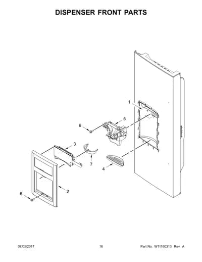 DISPENSER FRONT PARTS
