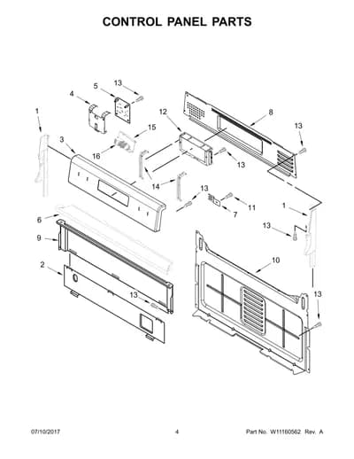 CONTROL PANEL PARTS