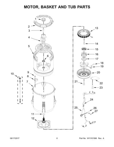 MOTOR, BASKET AND TUB PARTS