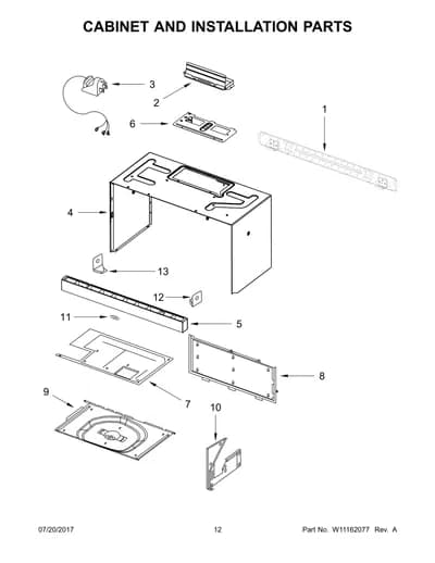 CABINET AND INSTALLATION PARTS