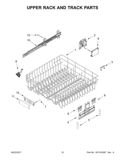 UPPER RACK AND TRACK PARTS