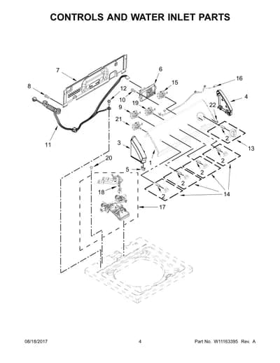 CONTROLS AND WATER INLET PARTS