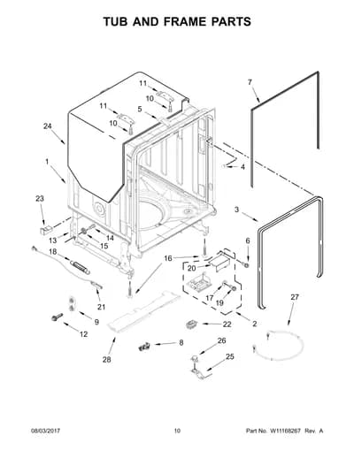TUB AND FRAME PARTS