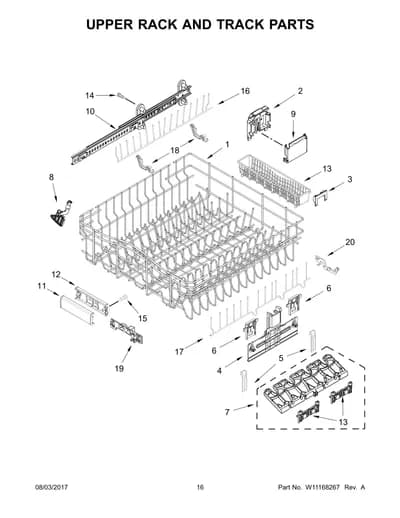 UPPER RACK AND TRACK PARTS