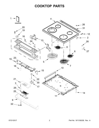 COOKTOP PARTS