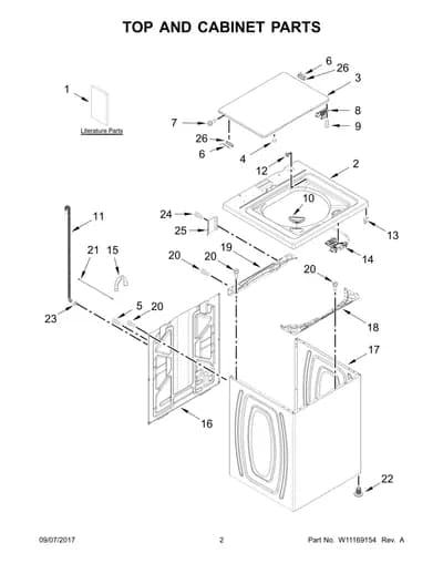 TOP AND CABINET PARTS