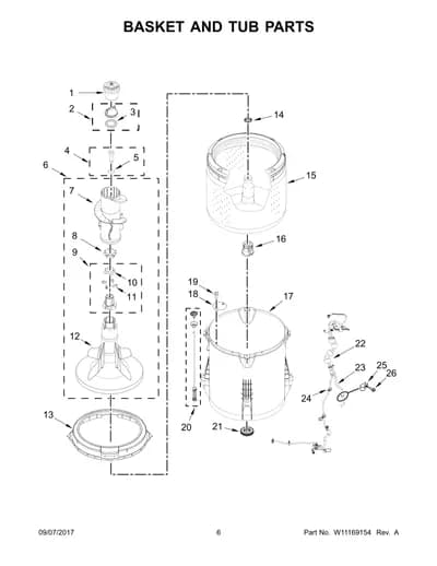 BASKET AND TUB PARTS