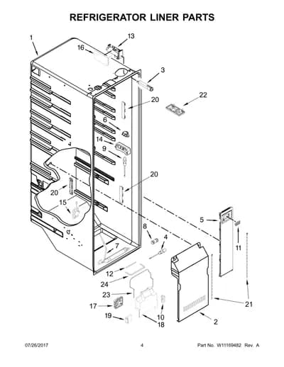 REFRIGERATOR LINER PARTS
