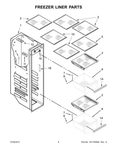 FREEZER LINER PARTS