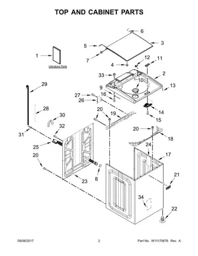 TOP AND CABINET PARTS
