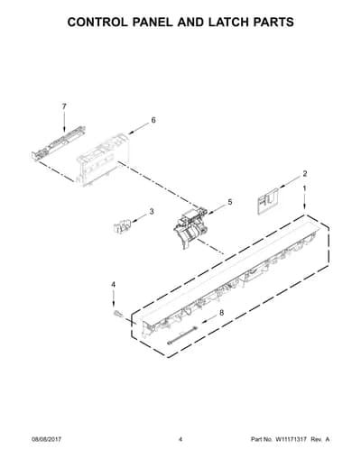 CONTROL PANEL AND LATCH PARTS