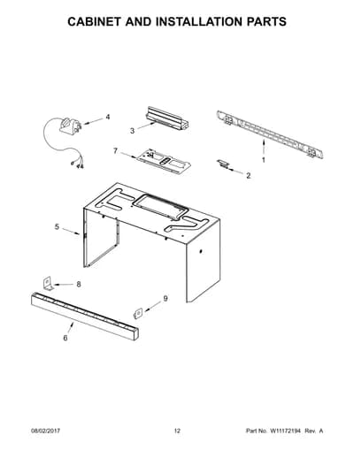 CABINET AND INSTALLATION PARTS