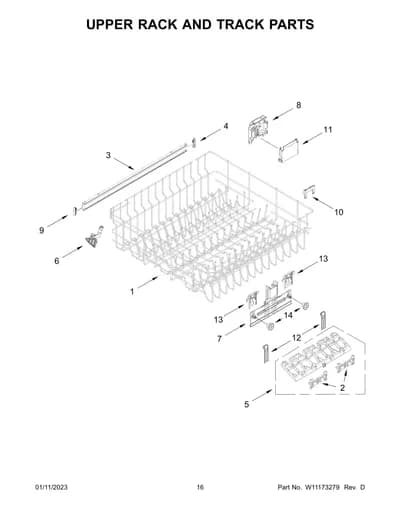 UPPER RACK AND TRACK PARTS