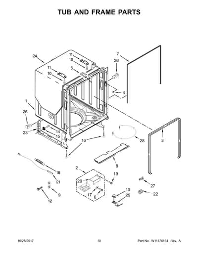 TUB AND FRAME PARTS