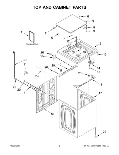 TOP AND CABINET PARTS
