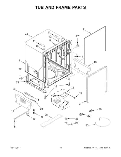 TUB AND FRAME PARTS